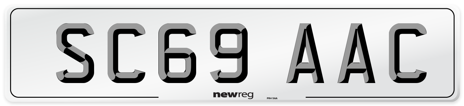 SC69 AAC Number Plate from New Reg